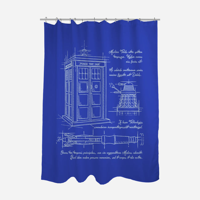 Time Travel Schematic-none polyester shower curtain-ducfrench