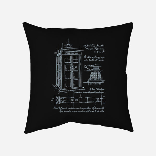 Time Travel Schematic-none removable cover w insert throw pillow-ducfrench