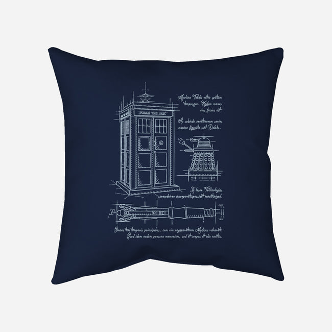 Time Travel Schematic-none removable cover w insert throw pillow-ducfrench