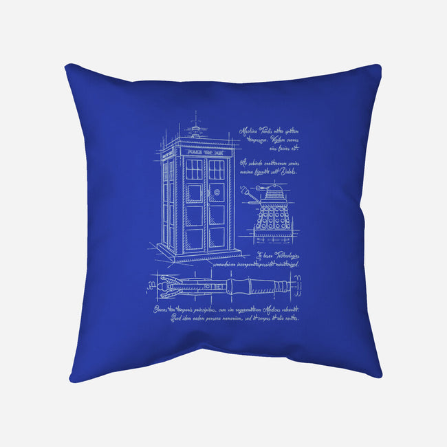 Time Travel Schematic-none removable cover w insert throw pillow-ducfrench