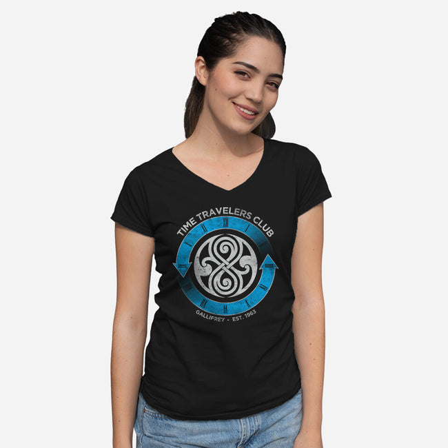 Time Travelers Club-Gallifrey-womens v-neck tee-alecxpstees