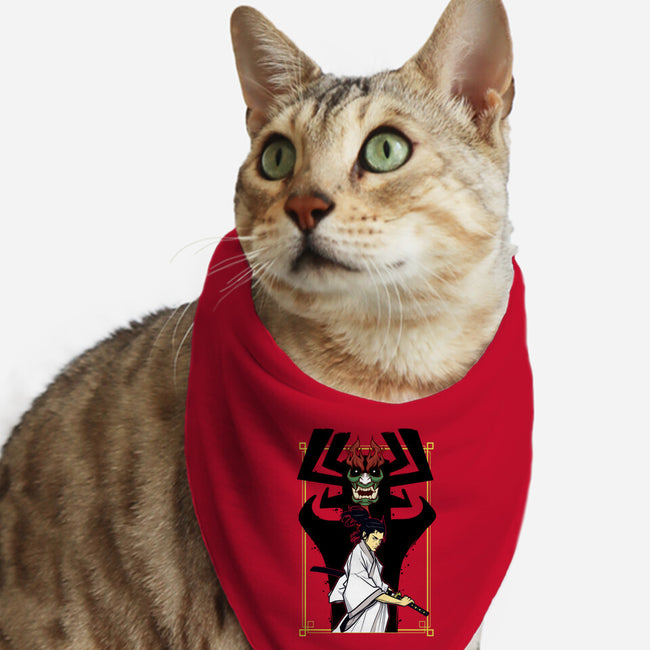 Time Traveling Samurai-cat bandana pet collar-lucassilva