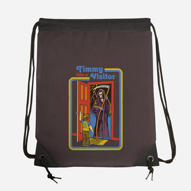 Timmy Has A Visitor-none drawstring bag-Steven Rhodes