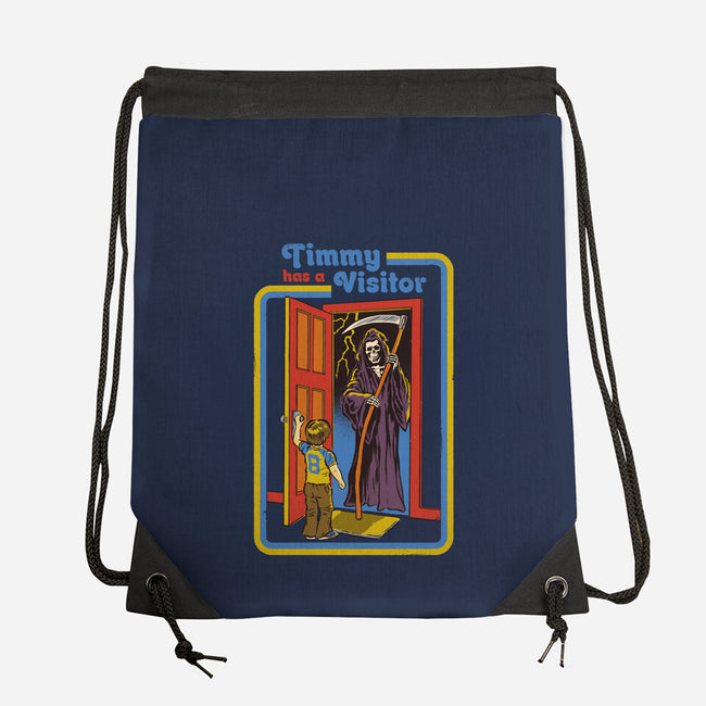 Timmy Has A Visitor-none drawstring bag-Steven Rhodes