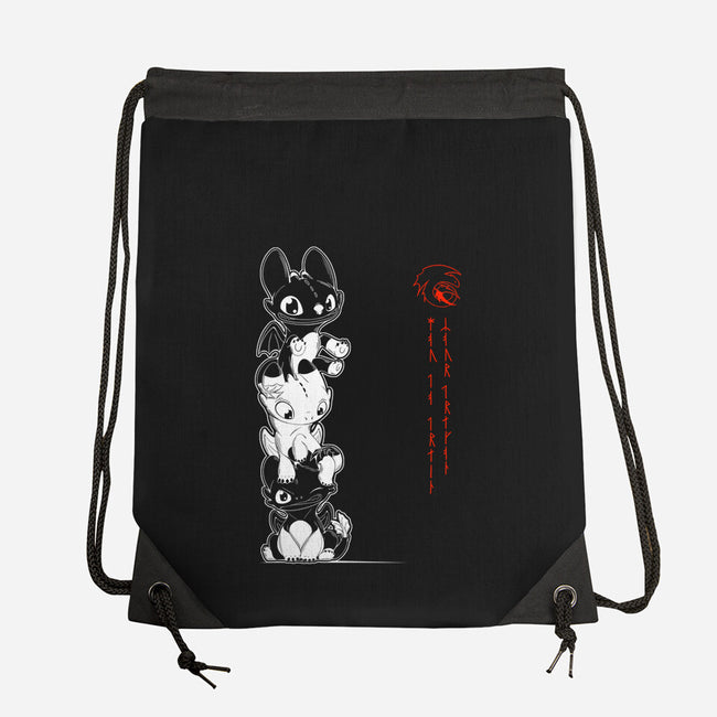 Tiny Furious Tower-none drawstring bag-ChocolateRaisinFury