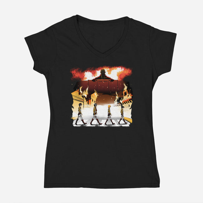 Titan's Road-womens v-neck tee-Coinbox Tees
