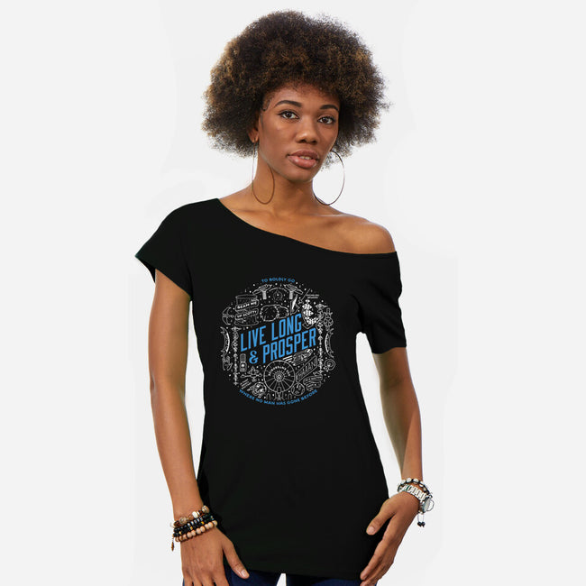 To Boldly Go-womens off shoulder tee-dmh2create