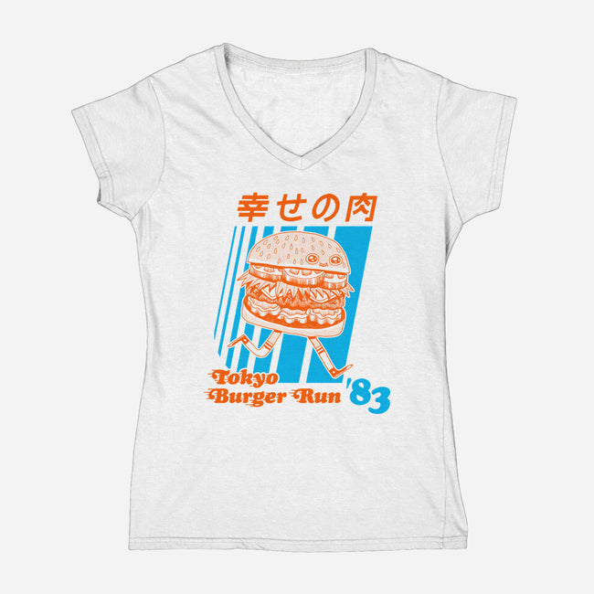 Tokyo Burger Run-womens v-neck tee-zackolantern