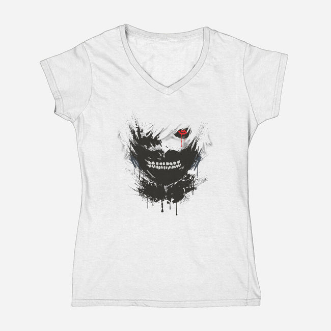 Tokyo Ink-womens v-neck tee-Dracortis