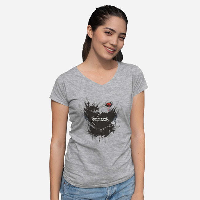 Tokyo Ink-womens v-neck tee-Dracortis
