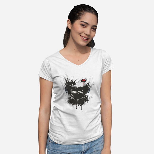 Tokyo Ink-womens v-neck tee-Dracortis