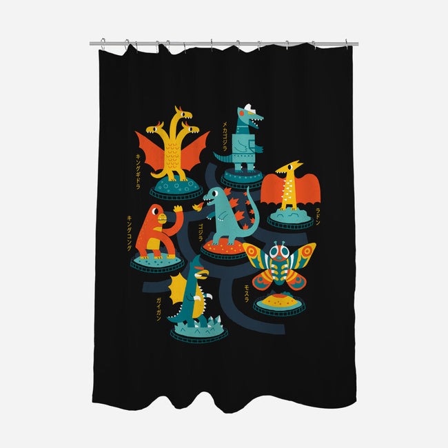 Tokyo Zoo-none polyester shower curtain-DinoMike