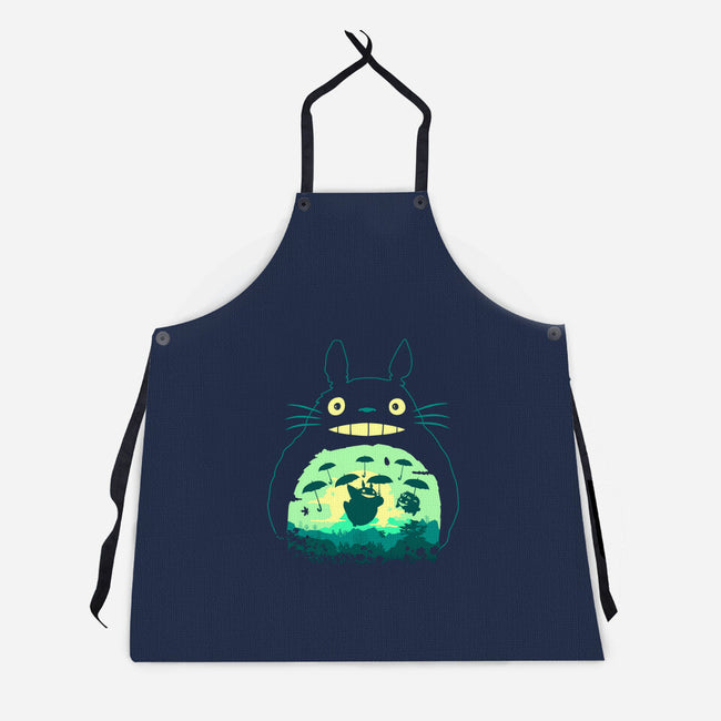 Totoro and His Umbrella-unisex kitchen apron-Arashi-Yuka