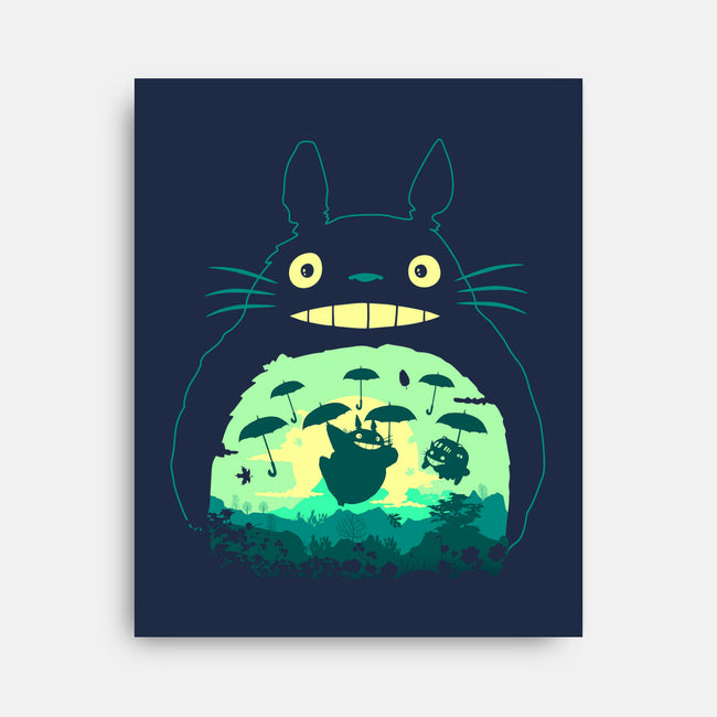 Totoro and His Umbrella-none stretched canvas-Arashi-Yuka