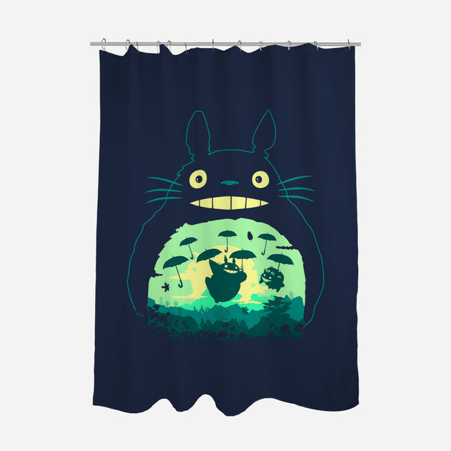 Totoro and His Umbrella-none polyester shower curtain-Arashi-Yuka