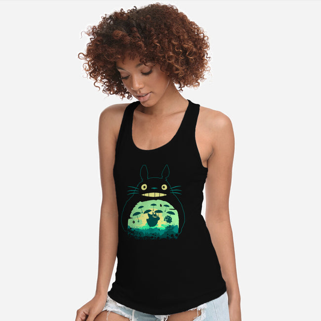 Totoro and His Umbrella-womens racerback tank-Arashi-Yuka