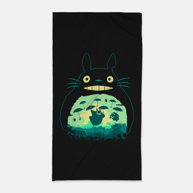 Totoro and His Umbrella-none beach towel-Arashi-Yuka