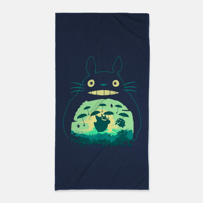 Totoro and His Umbrella-none beach towel-Arashi-Yuka