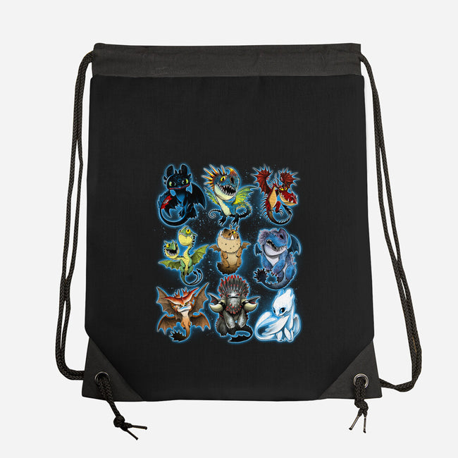 Trained Dragons-none drawstring bag-alemaglia