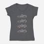 Transport Through Time-womens v-neck tee-mauru