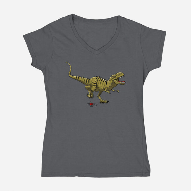 T-Rex-womens v-neck tee-ducfrench