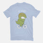 T-Rex Tries Biking-womens fitted tee-queenmob