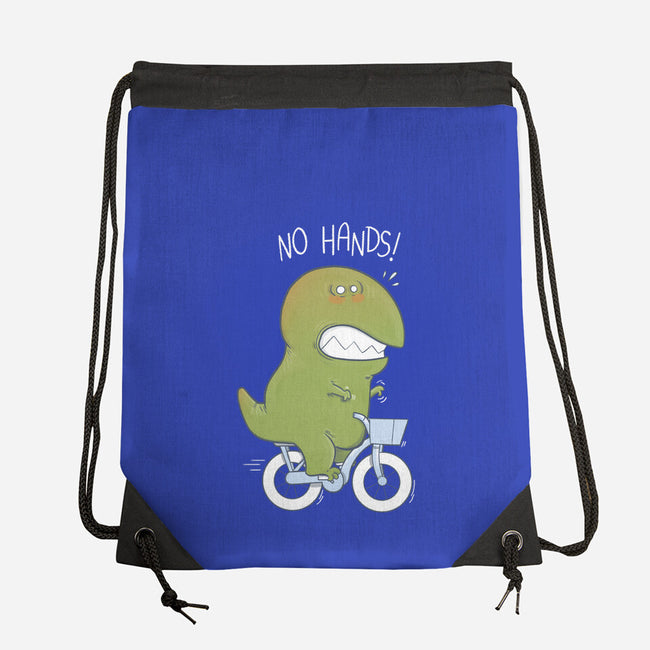 T-Rex Tries Biking-none drawstring bag-queenmob