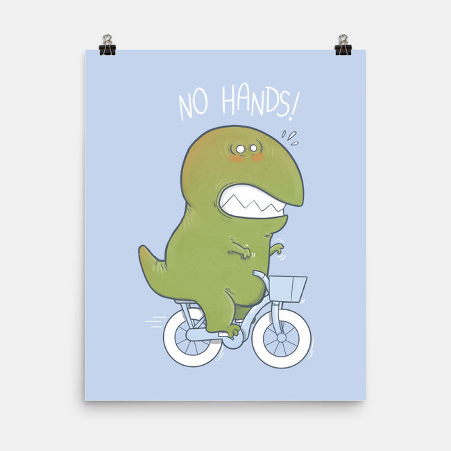 T-Rex Tries Biking-none matte poster-queenmob