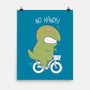 T-Rex Tries Biking-none matte poster-queenmob