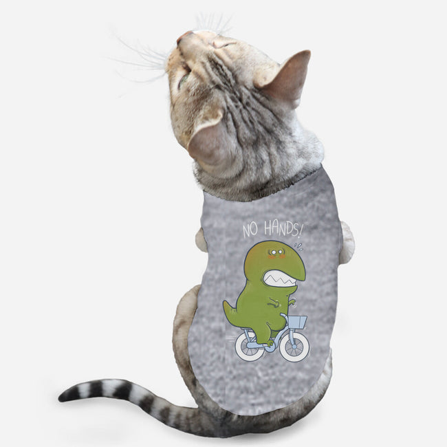 T-Rex Tries Biking-cat basic pet tank-queenmob