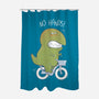 T-Rex Tries Biking-none polyester shower curtain-queenmob