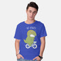 T-Rex Tries Biking-mens basic tee-queenmob