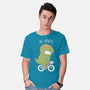 T-Rex Tries Biking-mens basic tee-queenmob