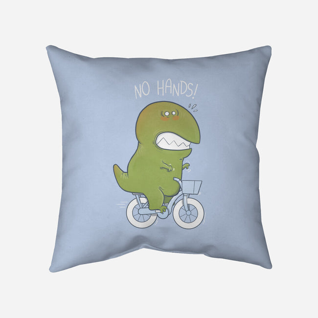 T-Rex Tries Biking-none removable cover throw pillow-queenmob