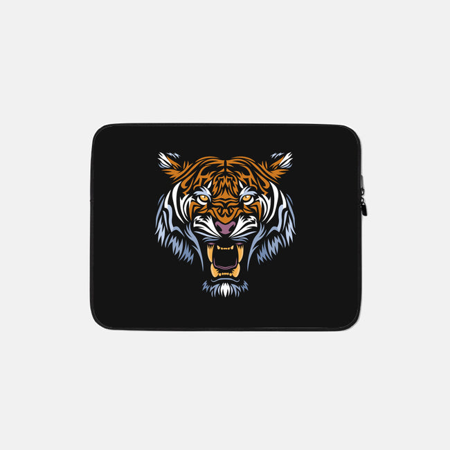 Tribal Face Tiger-none zippered laptop sleeve-albertocubatas