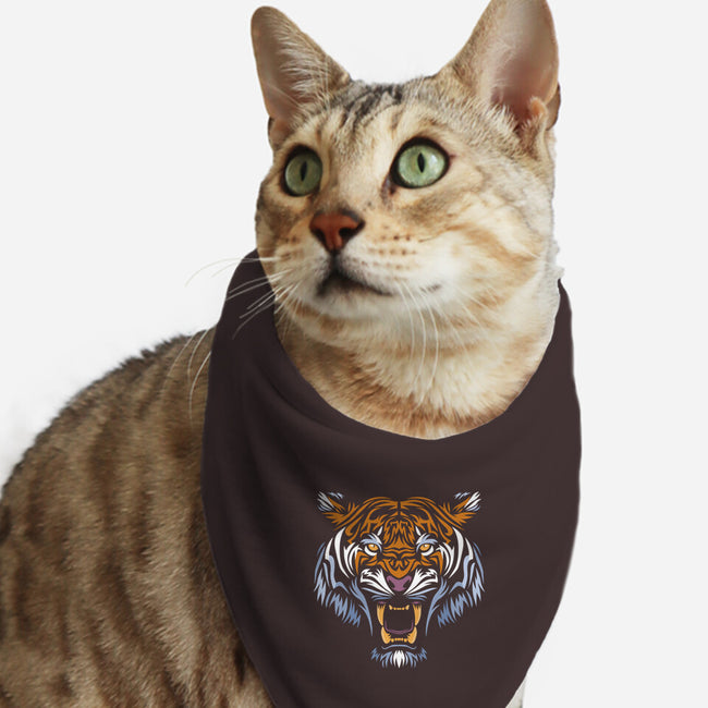 Tribal Face Tiger-cat bandana pet collar-albertocubatas
