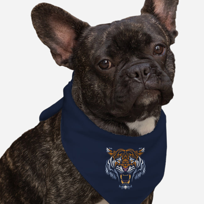 Tribal Face Tiger-dog bandana pet collar-albertocubatas