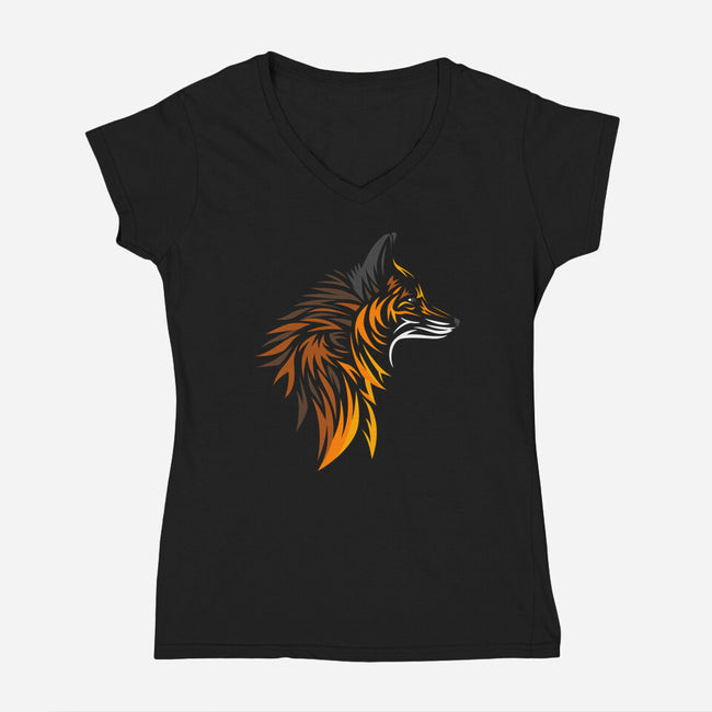 Tribal Fox-womens v-neck tee-albertocubatas