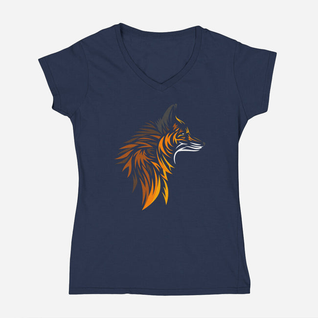 Tribal Fox-womens v-neck tee-albertocubatas