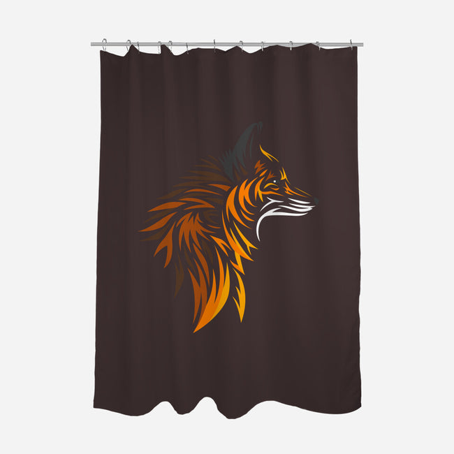 Tribal Fox-none polyester shower curtain-albertocubatas