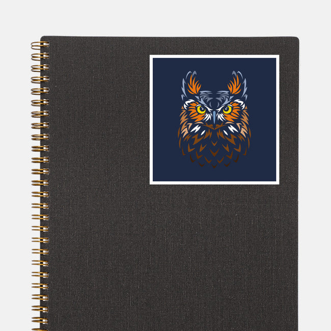 Tribal Owl-none glossy sticker-albertocubatas