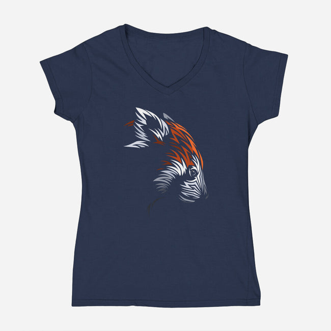 Tribal Red Panda-womens v-neck tee-albertocubatas