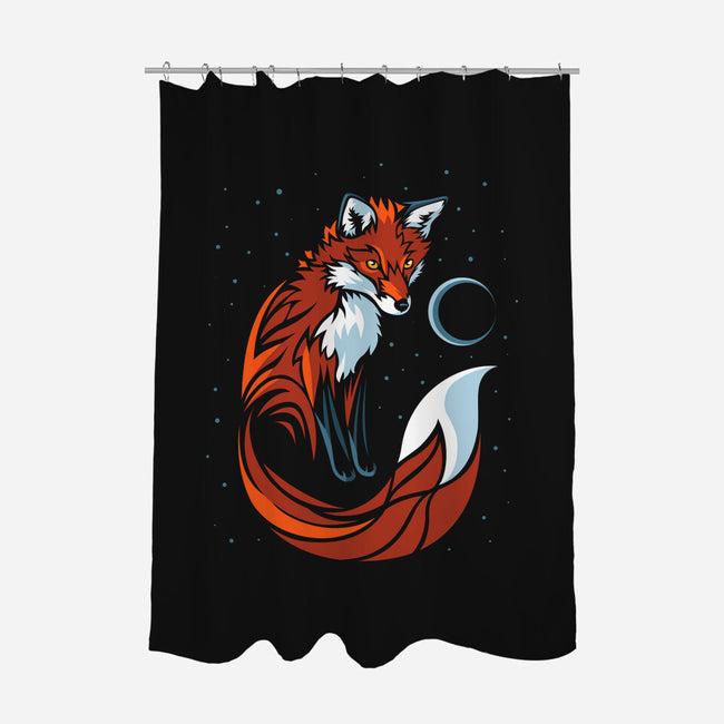 Tribal Tail Fox-none polyester shower curtain-albertocubatas