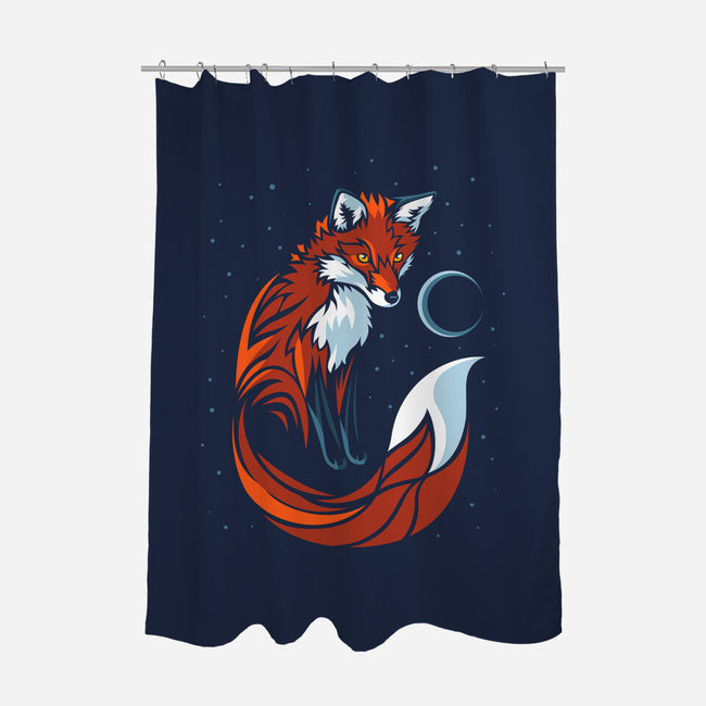 Tribal Tail Fox-none polyester shower curtain-albertocubatas