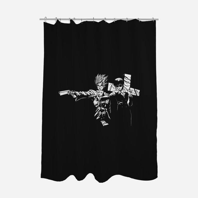 Trigun Fiction-none polyester shower curtain-Coinbox Tees