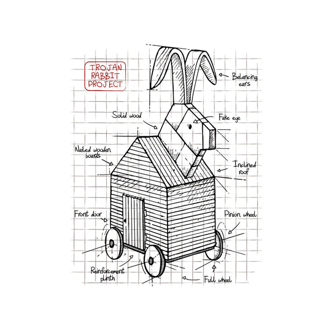 Trojan Rabbit Project-none polyester shower curtain-ducfrench