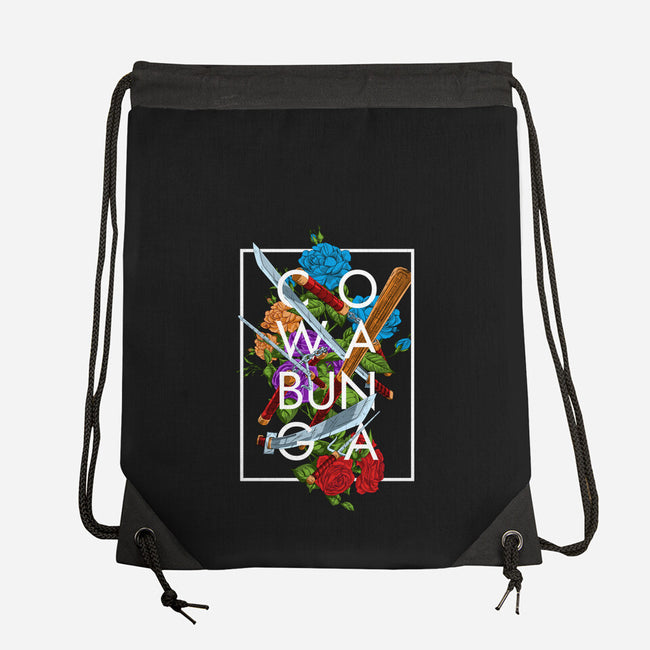 Turtle Battle Cry-none drawstring bag-manoystee