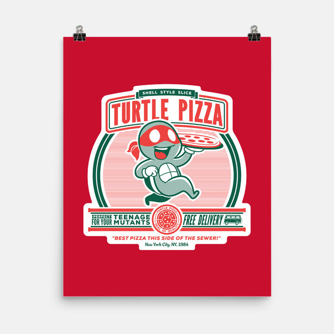 Turtle Pizza-none matte poster-owlhaus