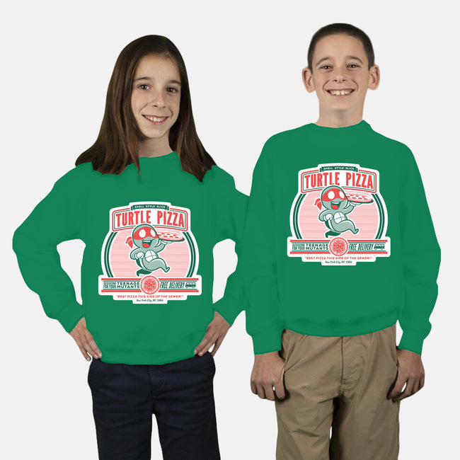 Turtle Pizza-youth crew neck sweatshirt-owlhaus