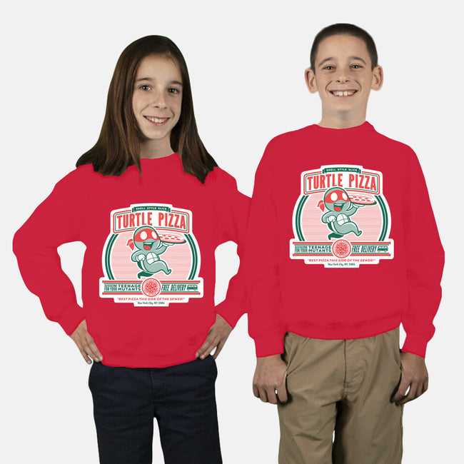 Turtle Pizza-youth crew neck sweatshirt-owlhaus